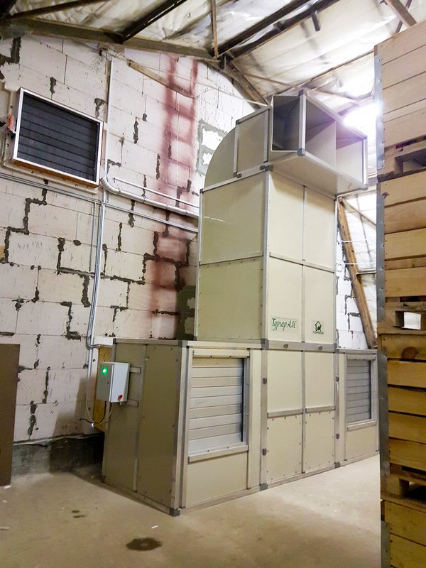 Модуль активной вентиляции для хранения яблок, ФХ Януш (камера на 260 тонн, 2016 год)