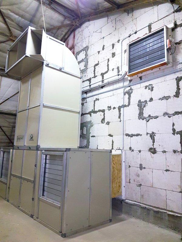 Модуль активной вентиляции для хранения яблок, ФХ Януш (камера на 260 тонн, 2016 год)